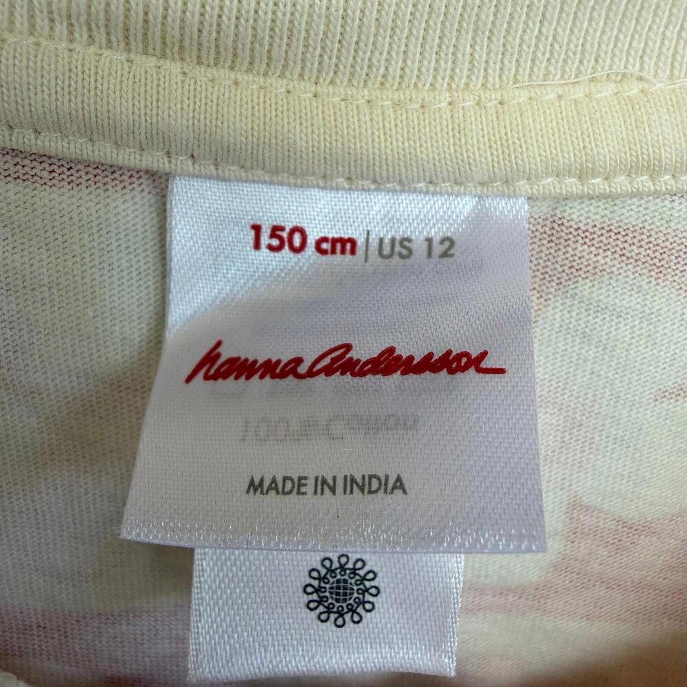 Hanna Andersson Floral Checkered Flounce Top 150cm 12 - Picture 2 of 4